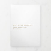 Minimalistische Gouden QR Code Foto Moderne bruilo Drieluik Uitnodiging (Cover)