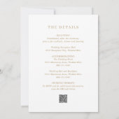 Minimalistische Gouden QR Code Moderne bruiloft Kaart (Achterkant)