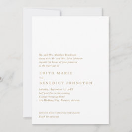 Minimalistische Gouden QR Code Moderne bruiloft Kaart