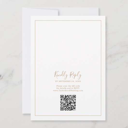 Minimalistische gouden QR-code terug alles in één  Kaart (Achterkant)