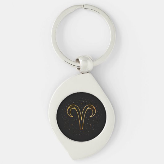 Minimalistische Gouden Ram Zodiac Sleutelhanger Ca (Voorkant)