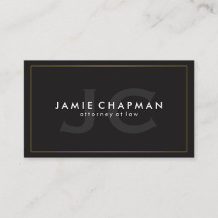 Minimalistische gouden rand met monogram visitekaartje