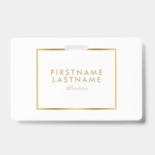 Minimalistische gouden randlijst badge (Voorzijde)