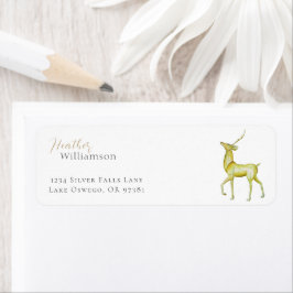 Minimalistische gouden rendieren kerstvakantie etiket