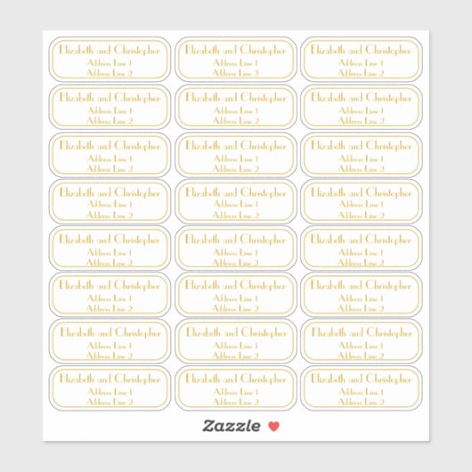 Minimalistische Gouden Retouradres van Koppel Tran Sticker (Vel)