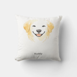 Minimalistische Gouden Retriever Aangepaste Naam A Kussen