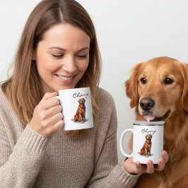 Minimalistische Gouden Retriever Kunstmok Koffiemok