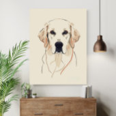 Minimalistische Gouden Retriever Lijnkunst Poster