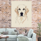 Minimalistische Gouden Retriever Lijnkunst Poster
