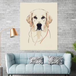 Minimalistische Gouden Retriever Lijnkunst Poster