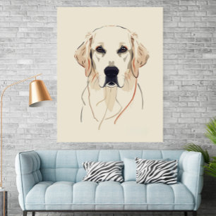 Minimalistische Gouden Retriever Lijnkunst Poster