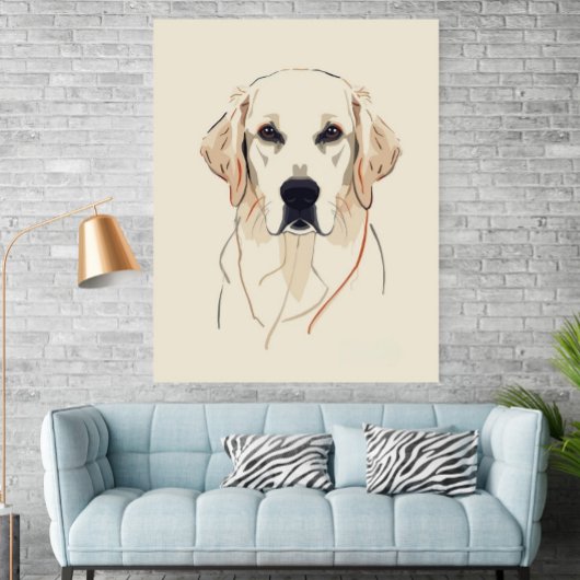 Minimalistische Gouden Retriever Lijnkunst Poster
