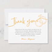 Minimalistische gouden ringen dank u Script Note K Notitiekaartje (Voorkant)