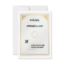 Minimalistische Gouden RSVP Kaart Elegante Huwelij