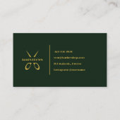 Minimalistische Gouden Schaar Groene Barbershop Sa Visitekaartje (Achterkant)