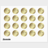 Minimalistische gouden script aangepast logo bedan ronde sticker (Vel)