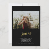 Minimalistische gouden script foto afstuderen kaart (Achterkant)