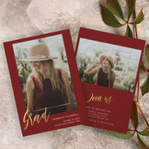 Minimalistische gouden script foto afstuderen