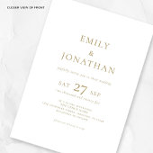 Minimalistische gouden script foto overlay QR brui Kaart