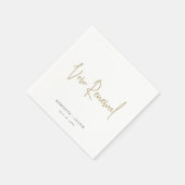 Minimalistische gouden script gelofte vernieuwing  servet (Hoek)