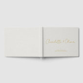Minimalistische gouden script gepersonaliseerde br gastenboek (Volledig)