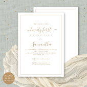 Minimalistische gouden script rand 21e verjaardags kaart