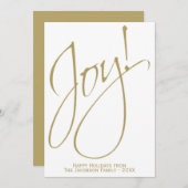 Minimalistische gouden script typografie Eenvoudig Feestdagenkaart (Voorkant / Achterkant)