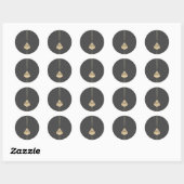 Minimalistische gouden spade symbool Classic ronde Ronde Sticker (Vel)