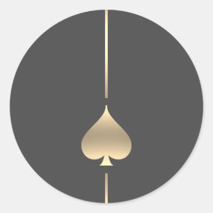 Minimalistische gouden spade symbool Classic ronde Ronde Sticker