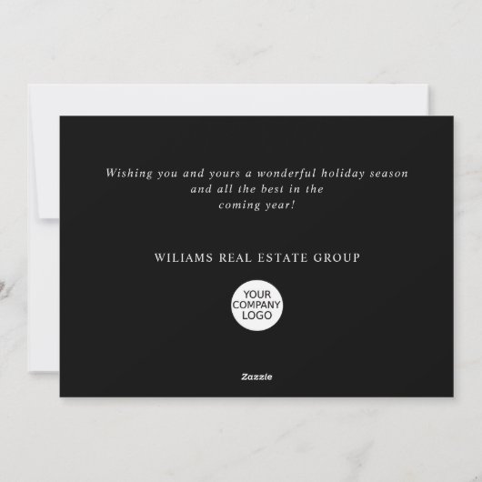 Minimalistische gouden sprankelverlichting Vrolijk Feestdagenkaart (Achterkant)