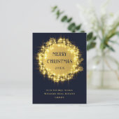 Minimalistische gouden sprankelverlichting zwart K Briefkaart (Staand voorkant)