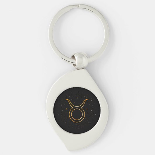 Minimalistische Gouden Stier Zodiac Sleutelhanger (Voorkant)