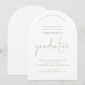 Minimalistische Gouden Tekst Afstudeerder Luncheon Kaart (Voorkant / Achterkant)