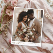 Minimalistische gouden tekst foto bruiloft dank u