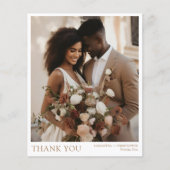 Minimalistische gouden tekst foto bruiloft dank u (Voorkant)