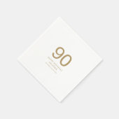 Minimalistische Gouden Tekst Naam 90ste Verjaardag Servet (Hoek)