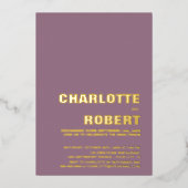 Minimalistische Gouden Tekst Stof Roze Huwelijksre Folie Uitnodiging (Voorkant)