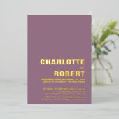 Minimalistische gouden tekst stoffige roze trouwre folie uitnodiging (Staand Voorkant)