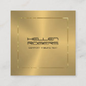 Minimalistische gouden textuur Tin Gold Border Lij Vierkante Visitekaartje (Voorkant)