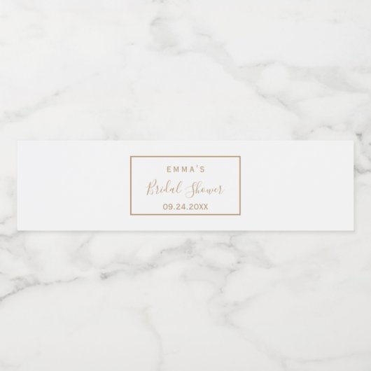 Minimalistische gouden trouwwaterfleslabel waterfles etiket (Enkel label)