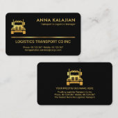 Minimalistische gouden trucking lijn visitekaartje (Voorkant / Achterkant)