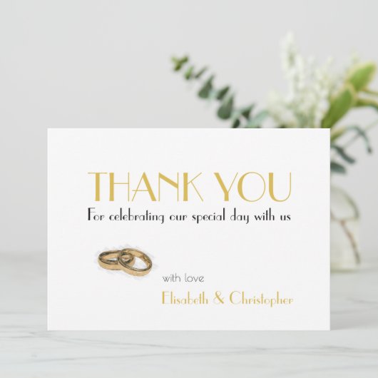 Minimalistische gouden typografie bedankkaart (Staand voorkant)