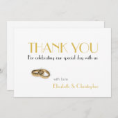 Minimalistische gouden typografie bedankkaart (Voorkant / Achterkant)