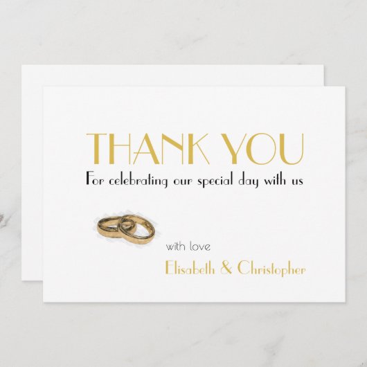 Minimalistische gouden typografie bedankkaart (Voorkant / Achterkant)