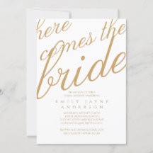 Minimalistische Gouden Typografie Bruidsdouche Mod