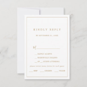 Minimalistische gouden typografie menu keuze RSVP