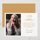 Minimalistische gouden verjaardagskaart kaart (Voorkant / Achterkant)