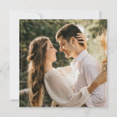 Minimalistische gouden vierkant foto bruiloft kaart (Achterkant)