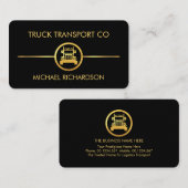 Minimalistische gouden vrachtwagenlijn visitekaartje (Voorkant / Achterkant)