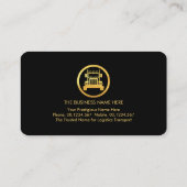 Minimalistische gouden vrachtwagenlijn visitekaartje (Achterkant)